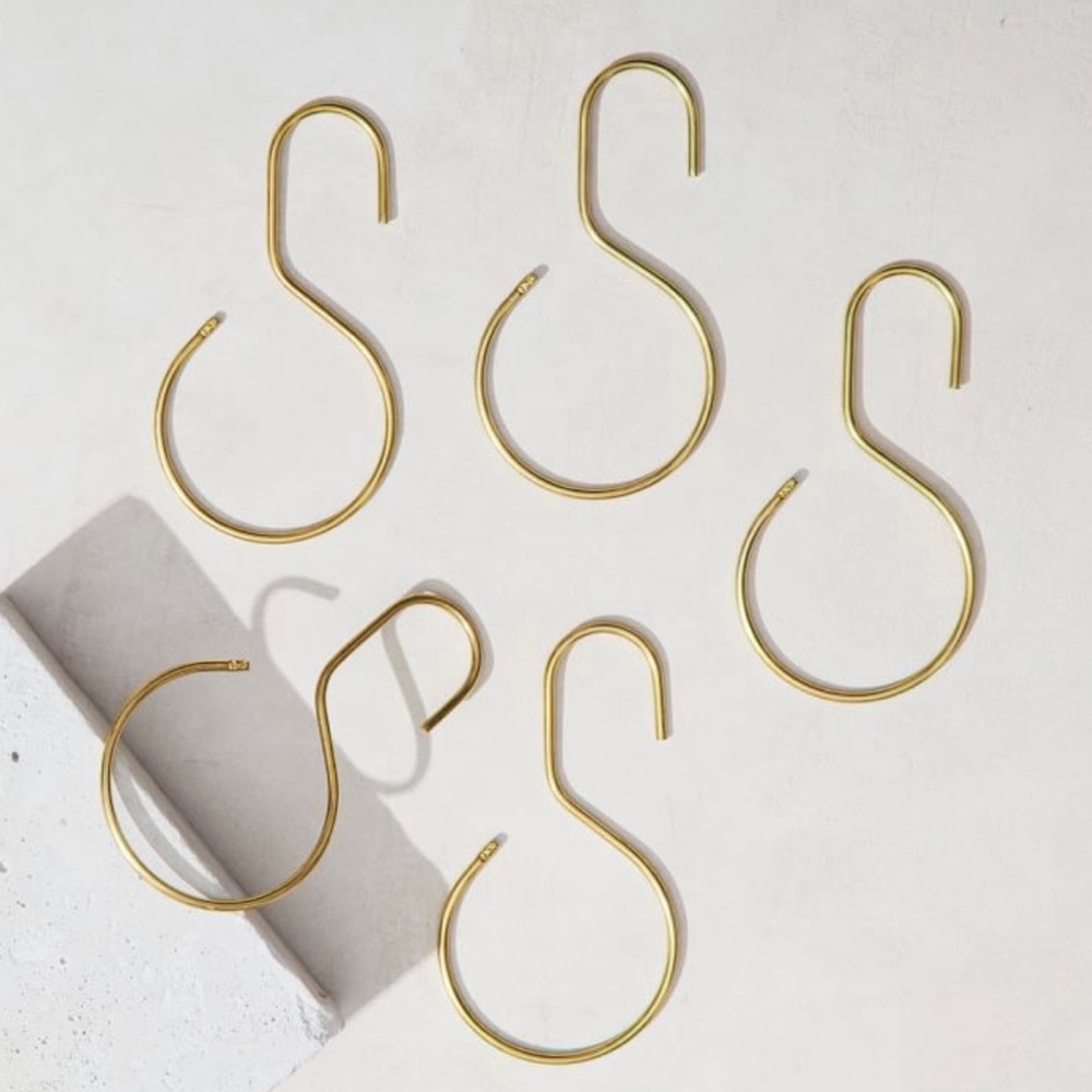 Solid brass shower curtain rings